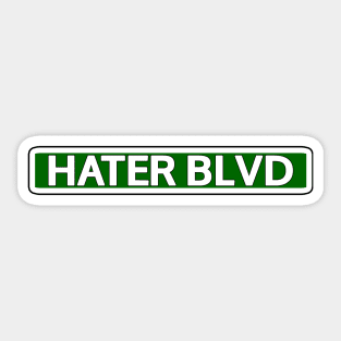 Hater Blvd Street Sign Sticker